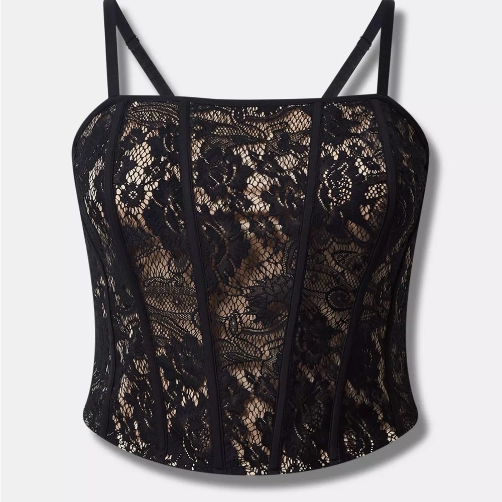 Torrid Black Lace Corset Top